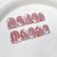 Generic durable press-on nails in acrylic for everyday use.