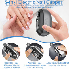 Generic electric nail clipper with LED light enables precise nighttime trimming