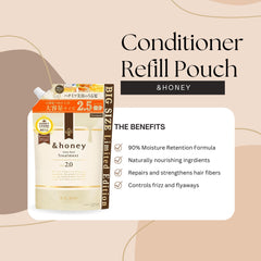 Generic &honey refill pouch 875ml highlights eco-friendly waste reduction.