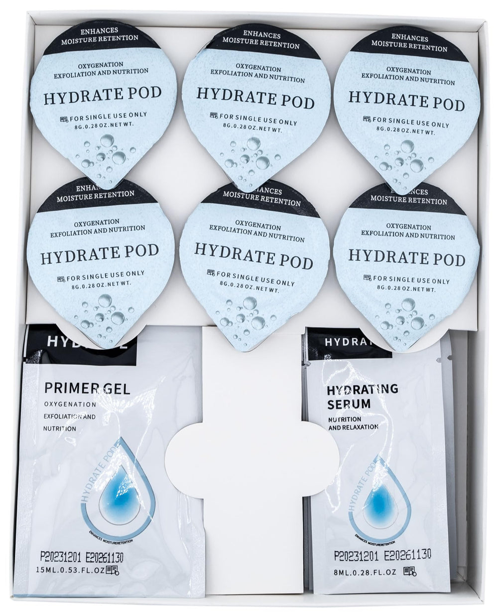 Generic Hydrate Pods packaging view for at-home CO2 facial therapy.