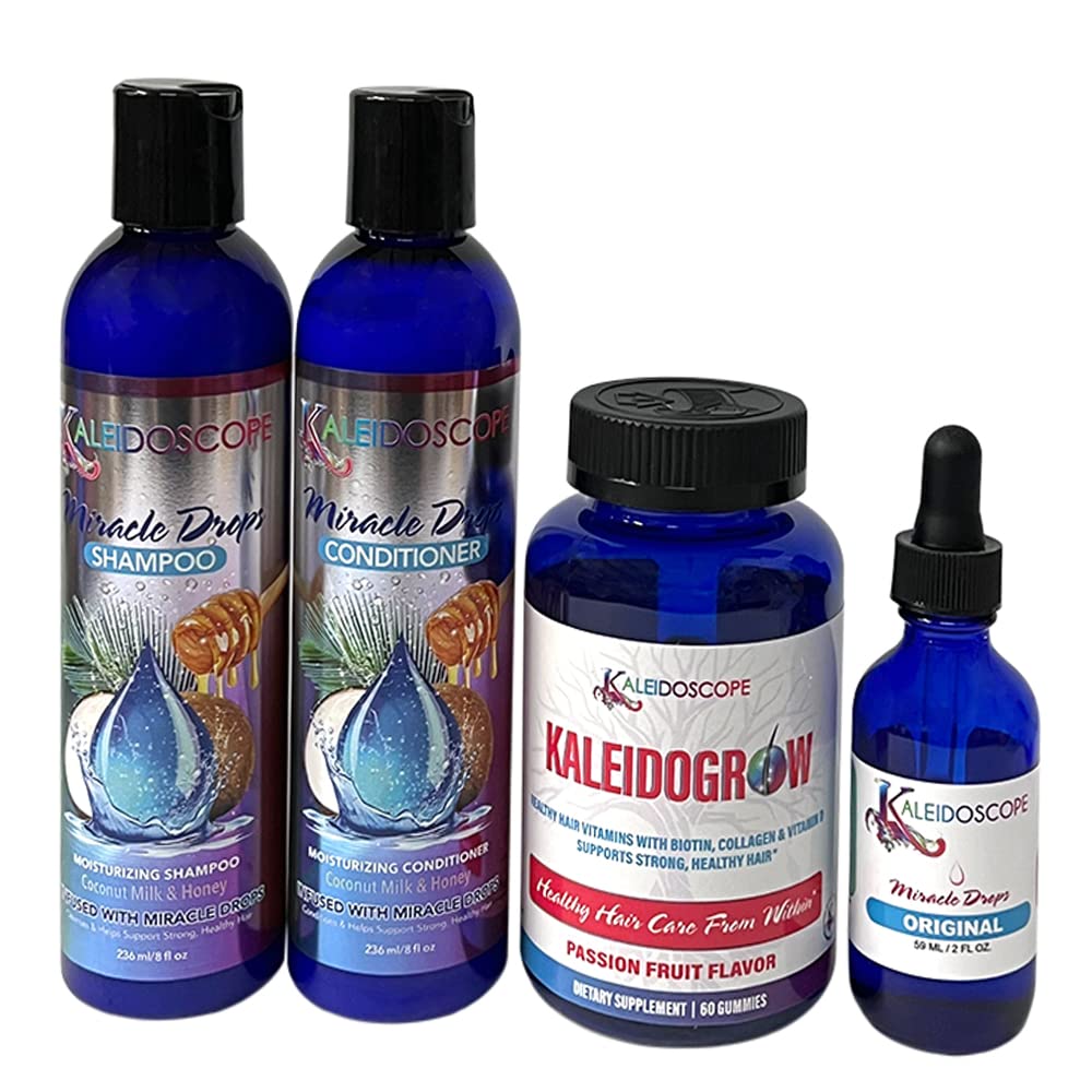 Generic Kaleidoscope shampoo bottle with rich lather for smooth hair.