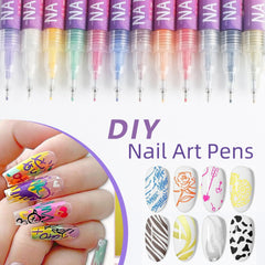 Generic Nail Art Pens easy activate—shake and press to start your artwork.