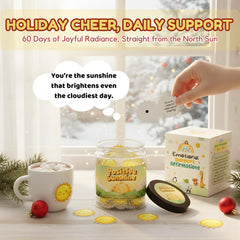Generic Positive Sunshine Jar 60-card set laid out to highlight mood-boosting affirmations and bright artwork.