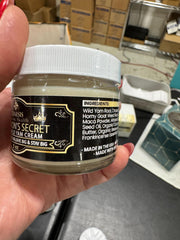 Genesis Solomon's Secret USA-made label emphasizing safe, non-toxic skincare for men.
