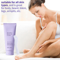 Gentle Body Hair Removal Cream may slow hair growth over time.
