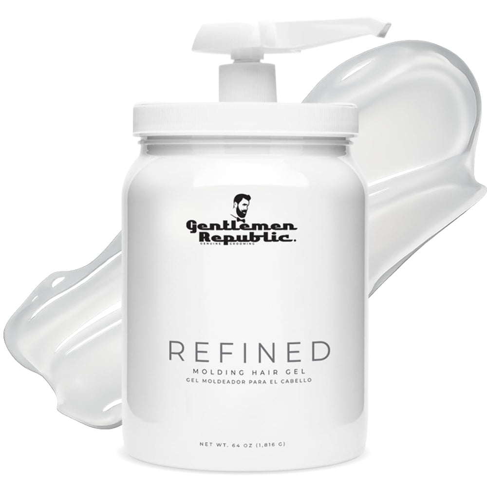Gentlemen Republic 64oz pump bottle enables mess-free daily grooming.