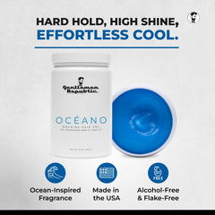 Oceano gel bottle pour demonstrates easy application for quick styling.