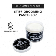 Premium jar of Gentlemen Republic Stiff Pomade with clean design and wax-free formula