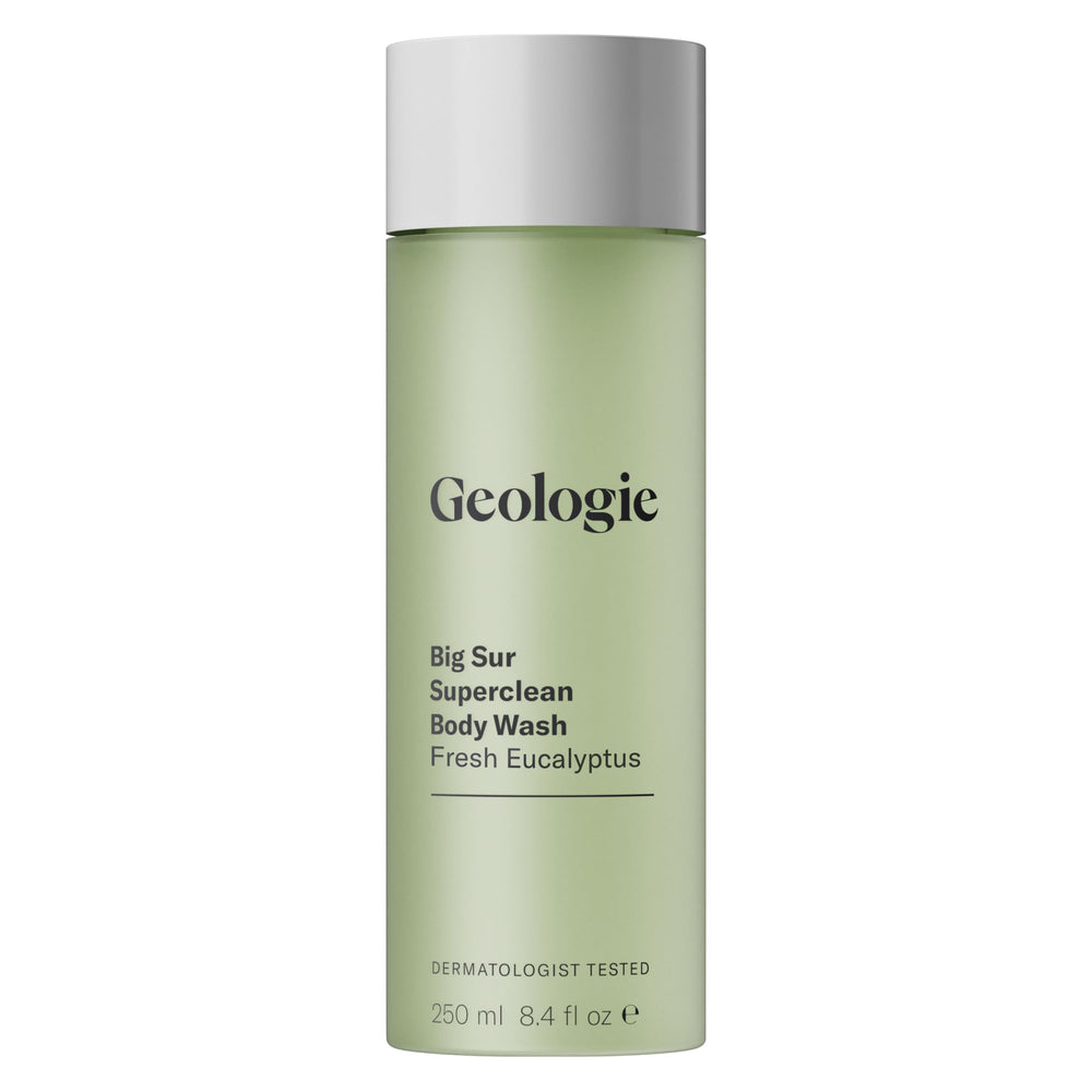 Geologie Big Sur Fresh Eucalyptus bottle with invigorating scent for daily cleansing.