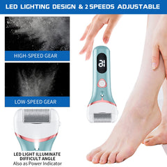 Geopu callus remover with interchangeable roller heads for customized smoothing
