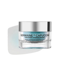 Germaine de Capuccini Timexpert Hydraluronic gel-cream jar delivering long-lasting hydration.