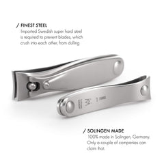 GERMANIKURE Solingen craftsmanship indicator on tools for high-quality steel.