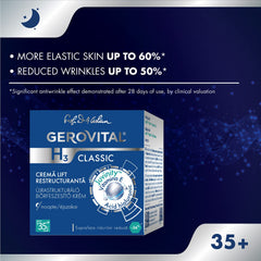 Gerovital Classic Night Cream with Hyaluronic Acid for lasting hydration.