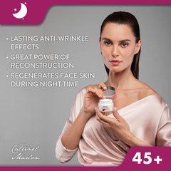 Gerovital H3 Evolution cream texture close-up emphasizes luxurious hydration and restructuring.