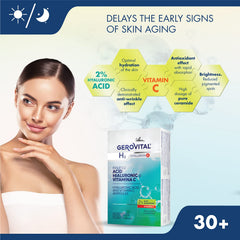 Gerovital Hyaluron C serum packaging highlights premium care