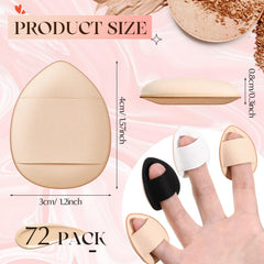Gerrii teardrop-shaped finger puff for precise concealer under eyes and around the nose.