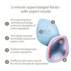 GESKE SmartAppGuided mask full-spectrum LED therapy highlights color options for targeted care