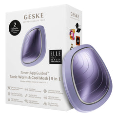GESKE SmartAppGuided mask overview showing warm and cool facial therapy for radiant skin