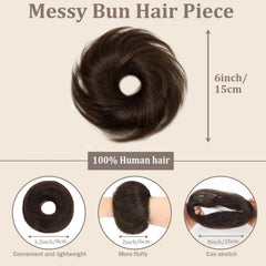 GETEYAYA real human hair messy bun updo offers natural texture and shine