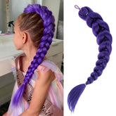 GetGal 24inch purple braids ponytail in box packaging, ready to wear.