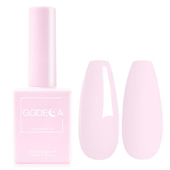 GGDECA light pink gel bottle close-up, true color preview for precise manicure planning.