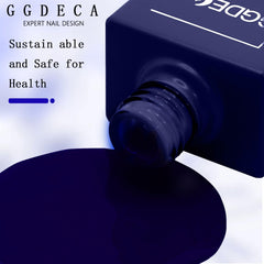 GGDECA royal blue gel polish cap emphasizes comfortable grip for smooth application.