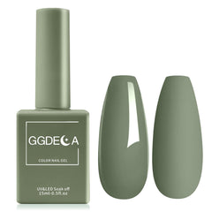 GGDECA Sage Green Gel Polish bottle close-up for accurate color viewing during home manicures.