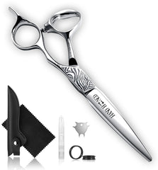 GGPH S4 professional hair cutting scissors blade close-up showing sharp edge for precision cuts.