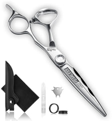 GGPH professional hair cutting scissors close-up blade for precise, clean cuts.