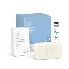 GH PROTECT bar soap with green tea extract for impurity removal after washing.