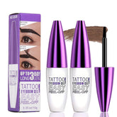 GHFCZOO Brow Tint 2-Piece jar close-up shows rich dark-brown shade for defined arches.