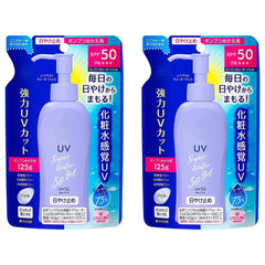 Ghibli sunscreen gel bottle pour shows light, water-like texture for daily protection.