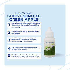 GhostBond XL Green Apple packaging showing product details for informed purchase.