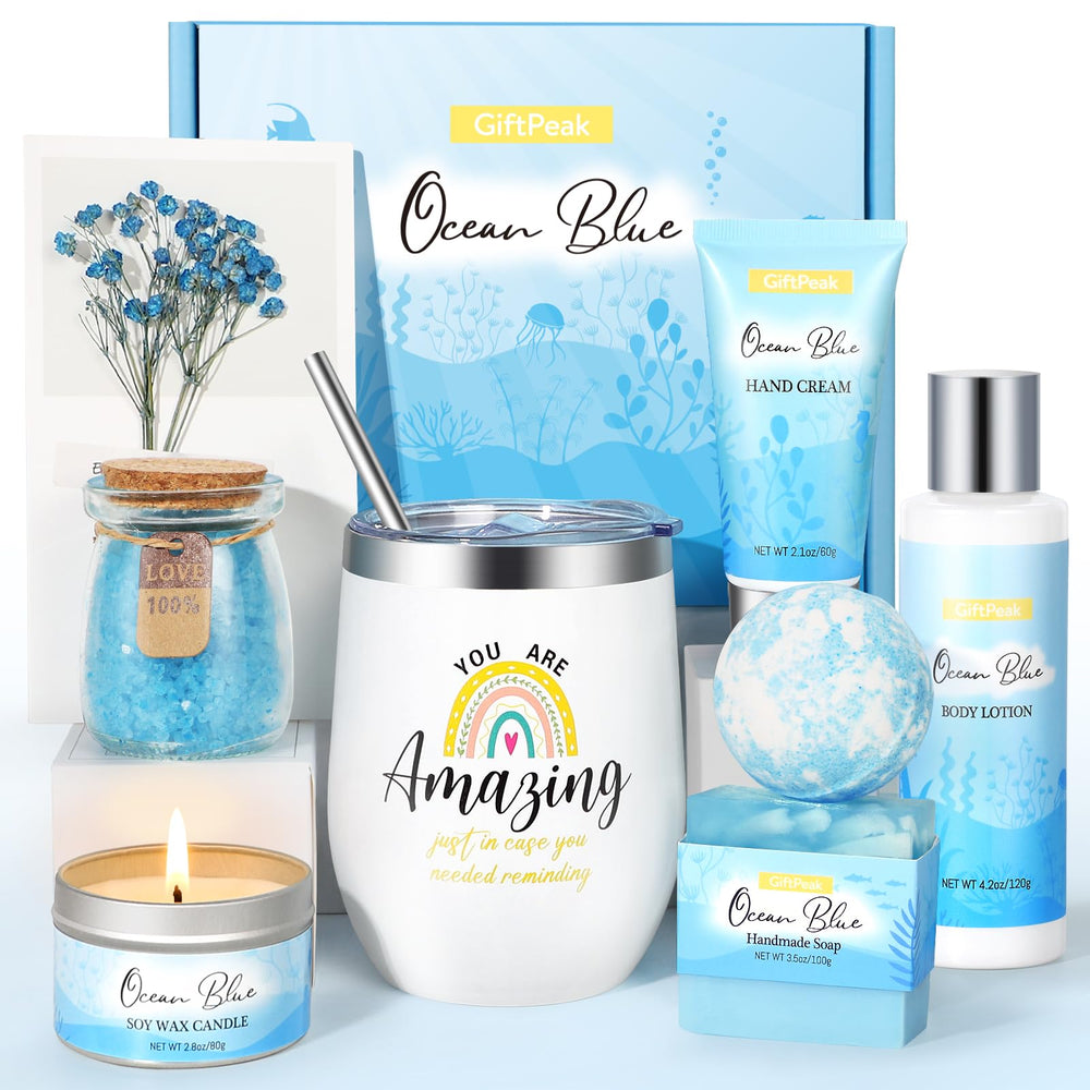 GiftPeak Ocean Spa Gift Basket ready for at-home relaxation for her