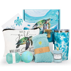 GiftPeak sea turtle gift set box featuring a complete turtle-themed gift collection.