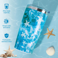 GiftPeak sea turtle makeup bag keeps cosmetics organized on the go.