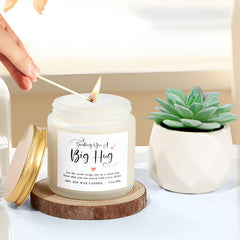 GiftPeak Sympathy Basket candle offers a natural soy scent for relaxation.