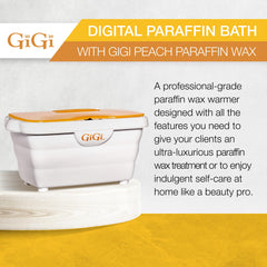GIGI paraffin wax warmer see-through lid shows melting progress while containing wax.