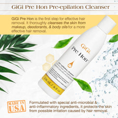 GIGI Pre Hon cleanser applied to skin to remove oil