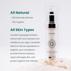 Gin Amber Beauty cream texture close-up highlights smooth, nourishing consistency