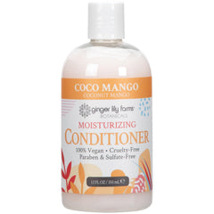 Ginger Lily Farms Botanicals Coco Mango conditioner bottle promotes silky, moisturized hair
