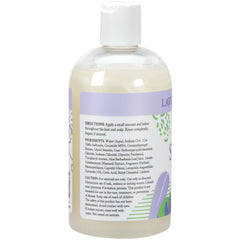 Ginger Lily Farms Botanicals shampoo label close-up highlighting vegan formula.