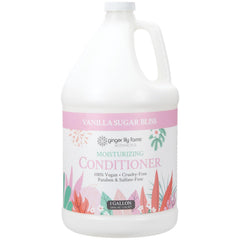 Ginger Lily Farms Botanicals Vanilla Sugar Bliss conditioner bottle poured for smooth hair