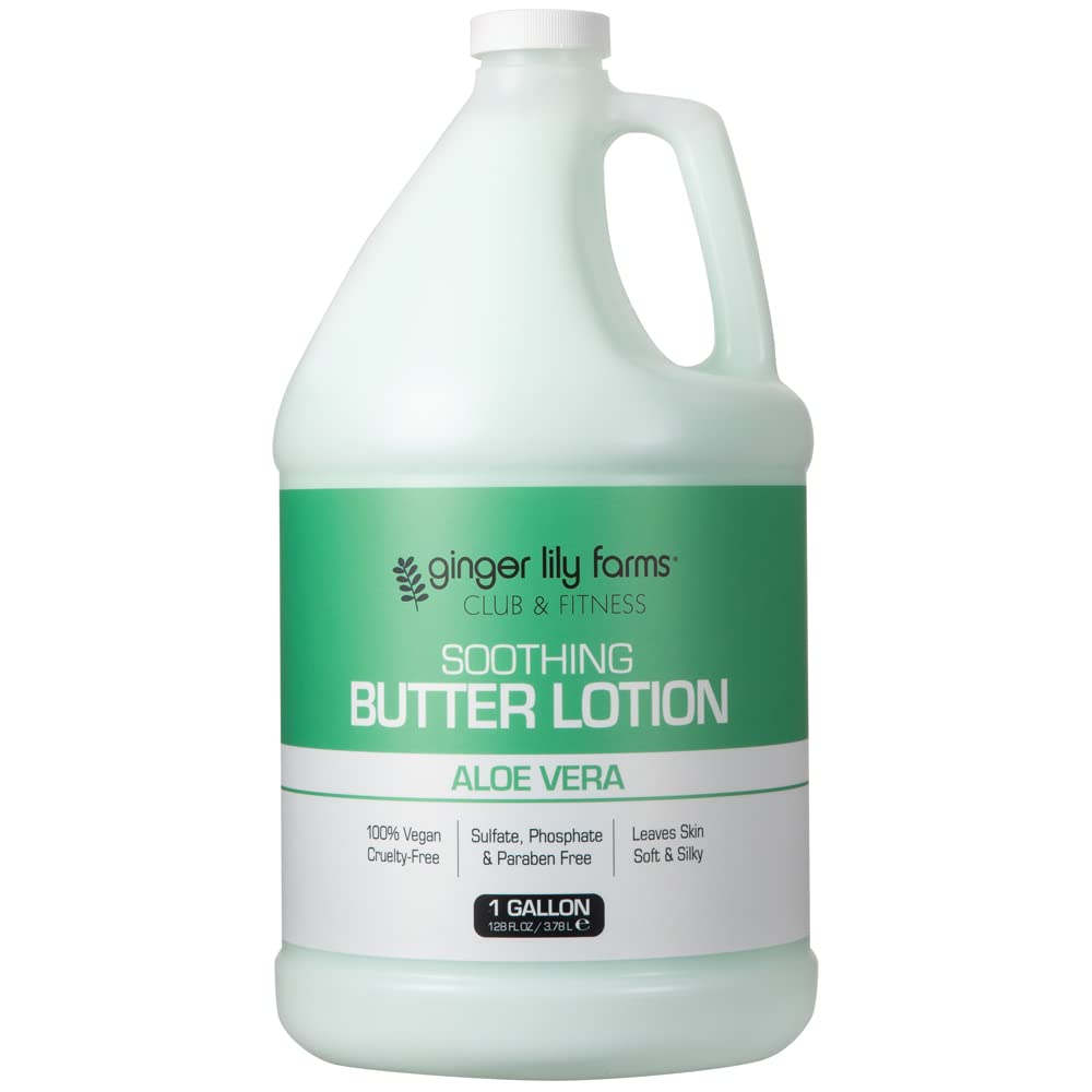Ginger Lily Farms club and fitness butter lotion 1gal refill ready for gym lockers.