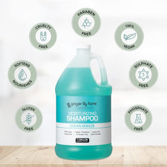 Ginger Lily Farms Club & Fitness cruelty-free logo on label communicates ethical care.