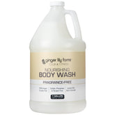 Ginger Lily Farms Club and Fitness body wash bottle with fragrance free formula for sensitive skin