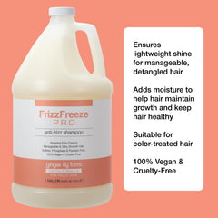 Ginger Lily Farms FrizzFreeze Pro ingredients featuring Shea Butter and oils.