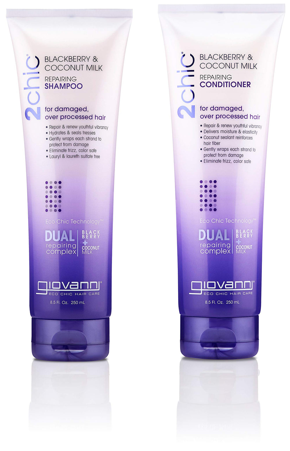 GIOVANNI 2Chic Repairing Shampoo bottle front for color-safe hydration.