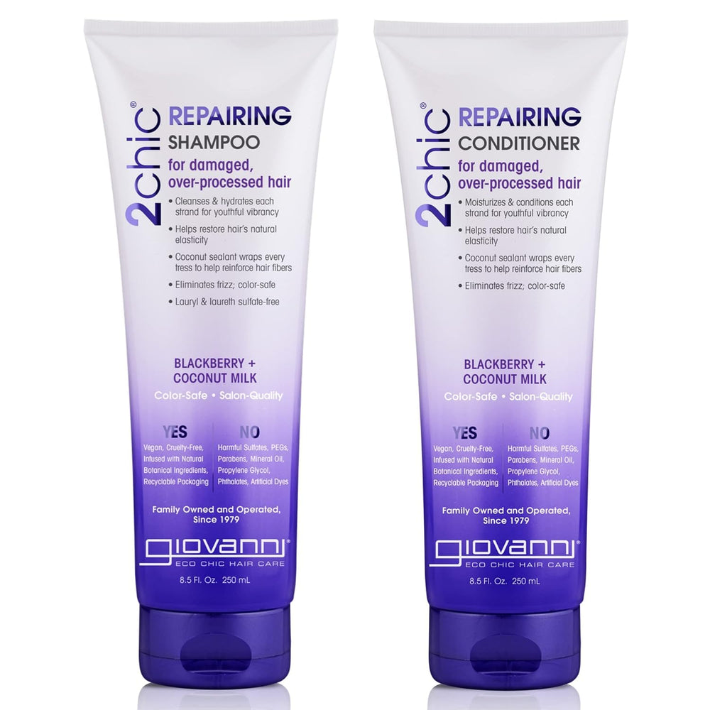 Giovanni 2chic Repairing shampoo bottle nourishes dry, damaged hair.