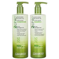 Giovanni 2Chic Ultra-Moist shampoo bottle with avocado and olive oil for everyday cleansing.
